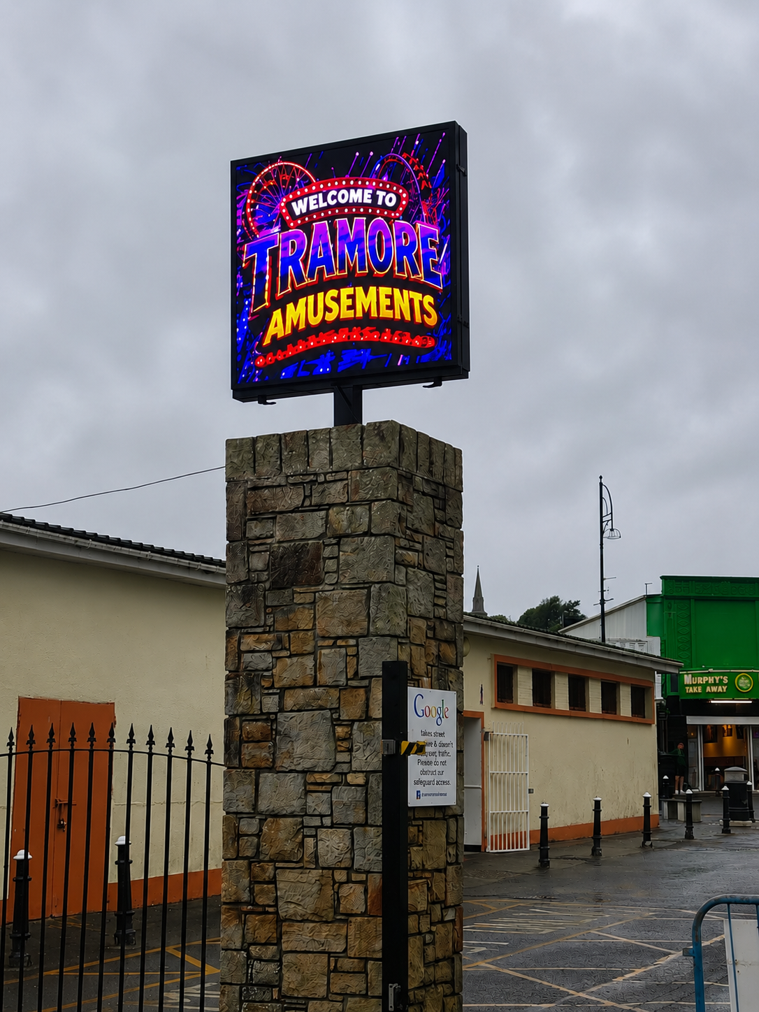 Outdoor digital sign at Tramore Amusements